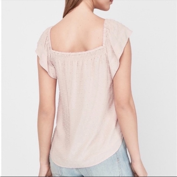 • Express • Clip Dot Flutter Sleeve Top - Picture 2 of 8